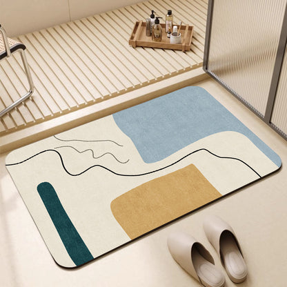 Stylish Geometric Pattern Bath Mat Acalora