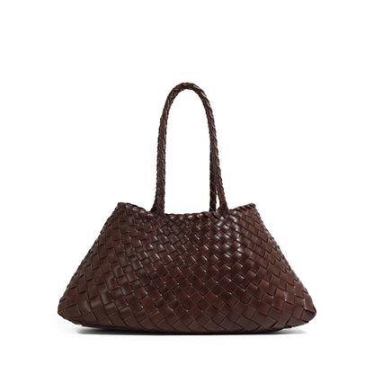 Handcrafted Woven Leather Tote Acalora