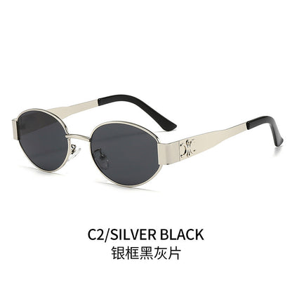 Women's designer sunglasses with elegant oval frame and unique accents Bowlift