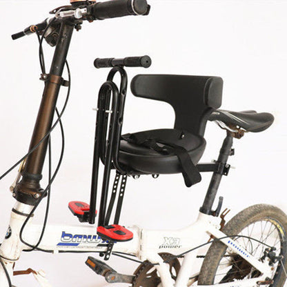 front-mounted padded toddler bike passenger seat with safety ring and adjustable universal bracket Bowlift