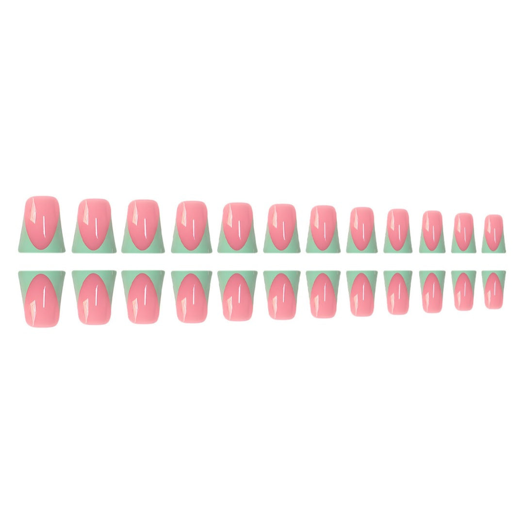 Stylish French Tip Press-On Nails with Customizable Design Acalora