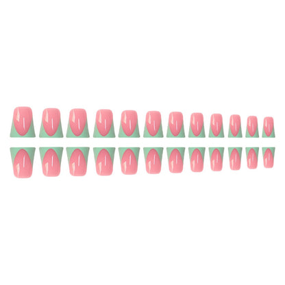 Stylish French Tip Press-On Nails with Customizable Design Acalora