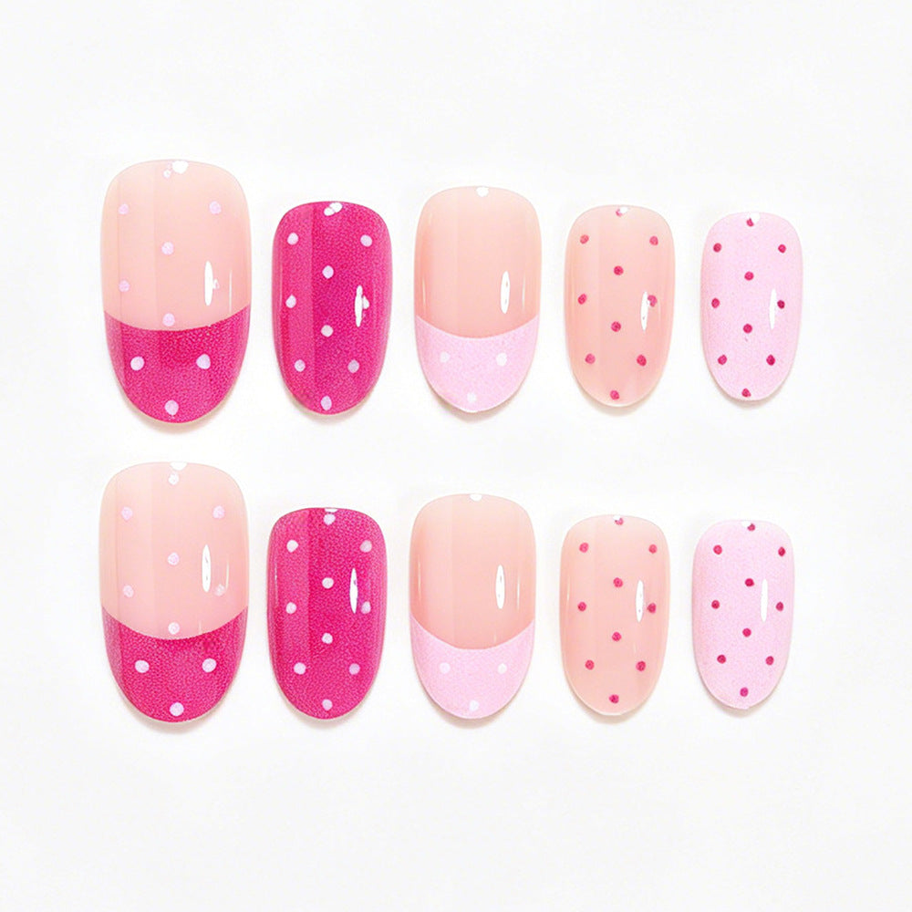Artistic Polka Dot Press-On Nail Set Acalora