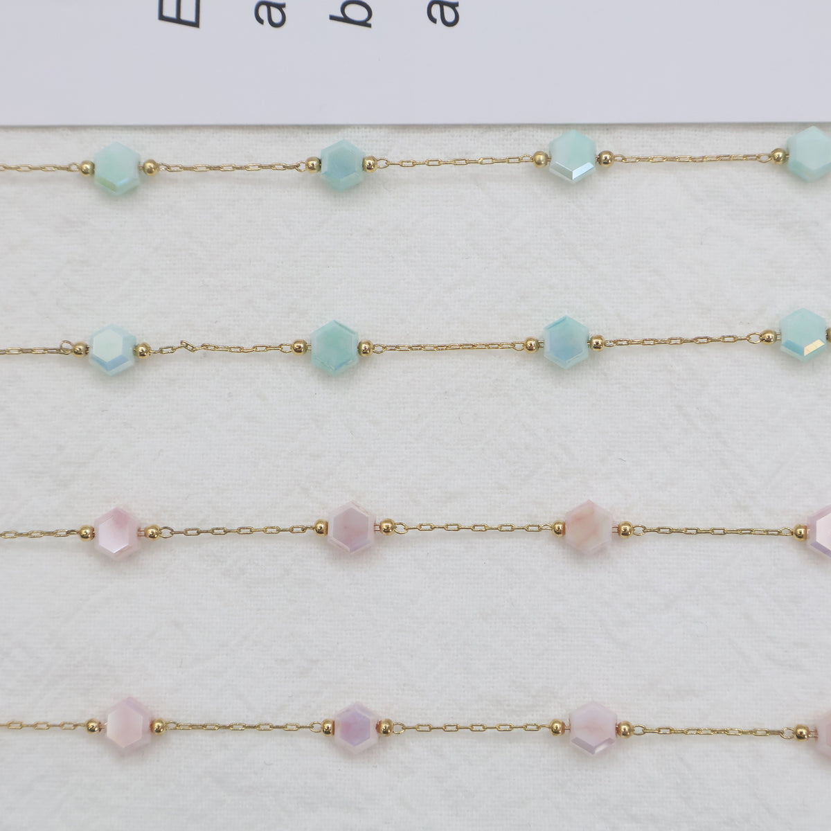 Elegant Gold Chain Necklace with Gemstones Acalora