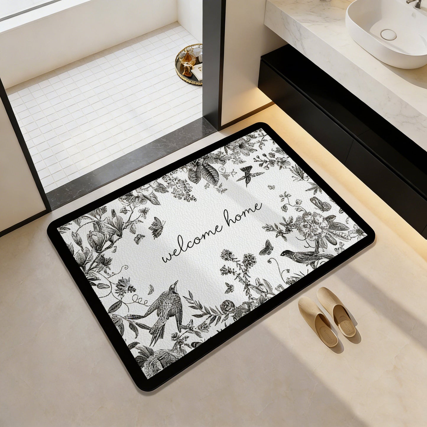 Playful Cat-Themed Bath Rug