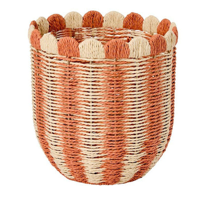 Decorative Scalloped Woven Storage Box Acalora