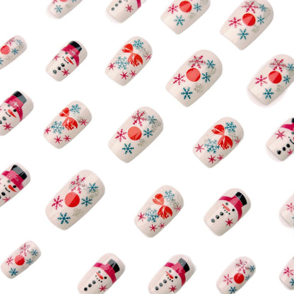 Festive Snowman-Themed Nail Art Acalora