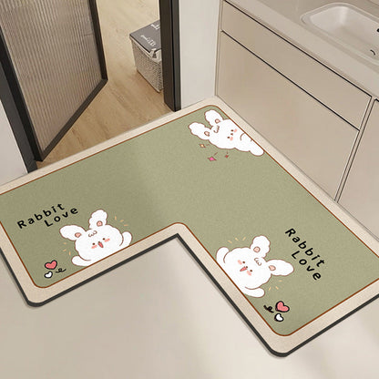 Cute Rabbit Print Bath Mat