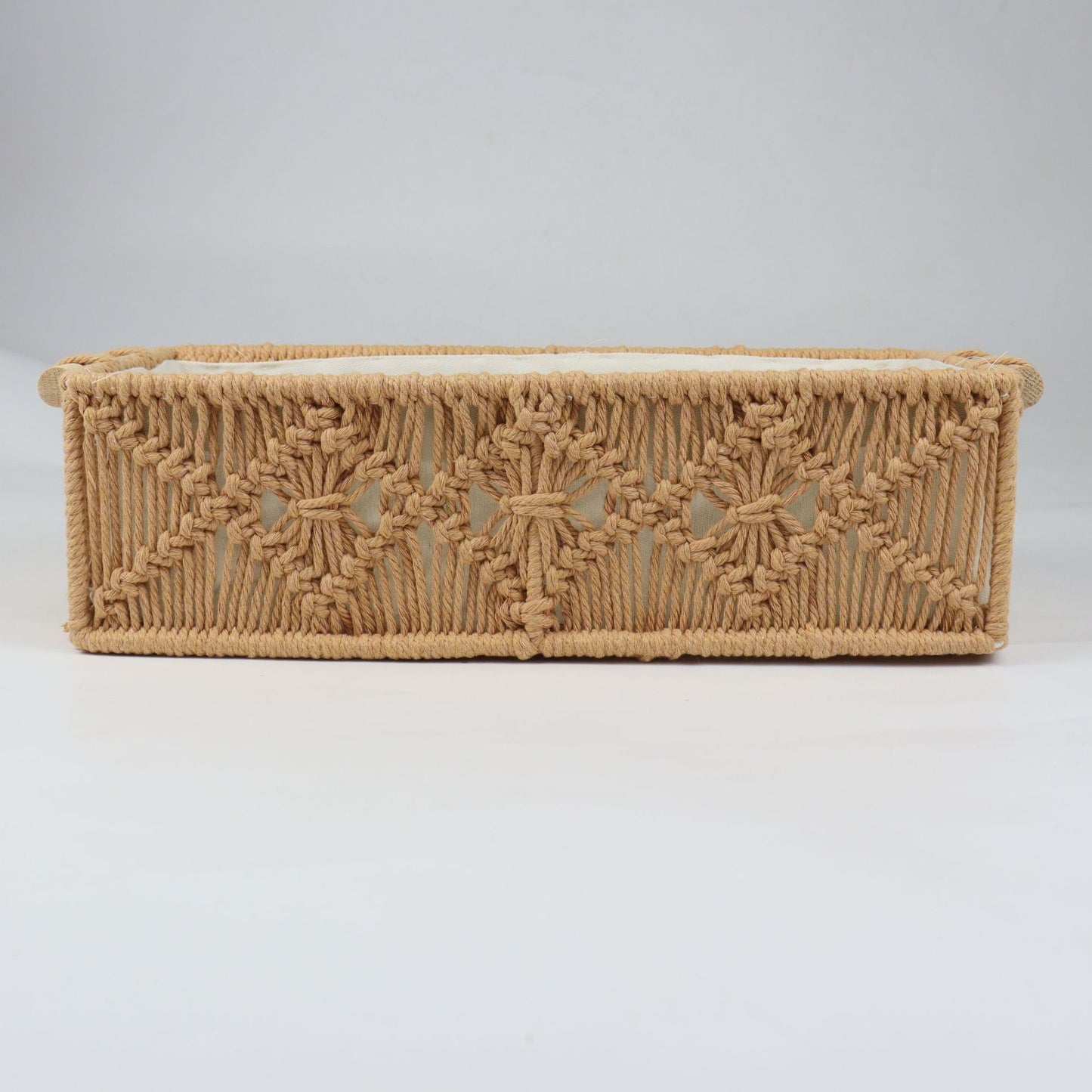 Storage basket with macrame pattern Acalora