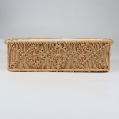 Storage basket with macrame pattern Acalora