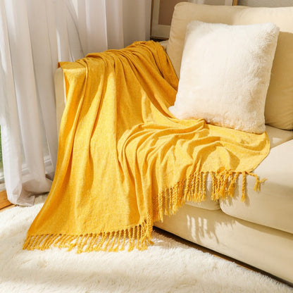 Elegant Fringe Throw Blanket