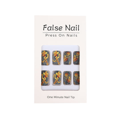 Artificial nails with colorful flower designs Acalora