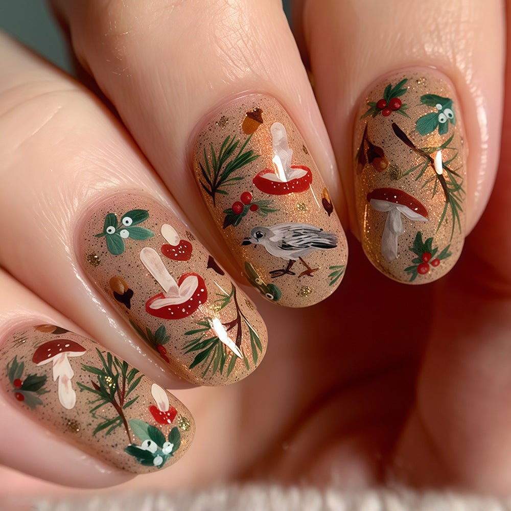 Seasonal Themed Press-On Nail Art Set Acalora