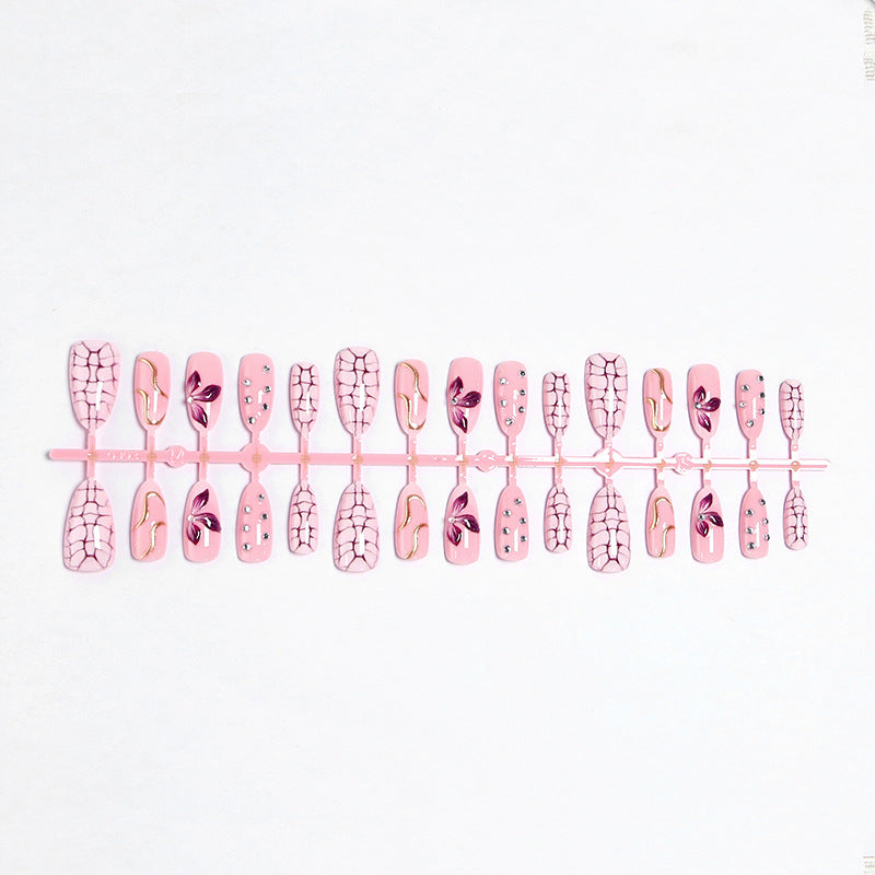Acrylic nail set with glamorous design and sparkling accents Acalora