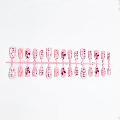Acrylic nail set with glamorous design and sparkling accents Acalora