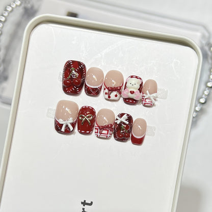 Whimsical Dessert-Themed Press-On Nail Art Set Acalora