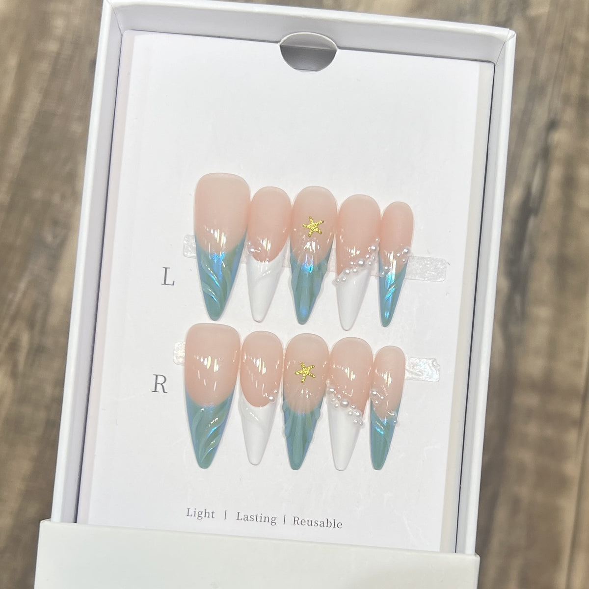 Floral and Polka Dot Press-On Nail Set Acalora