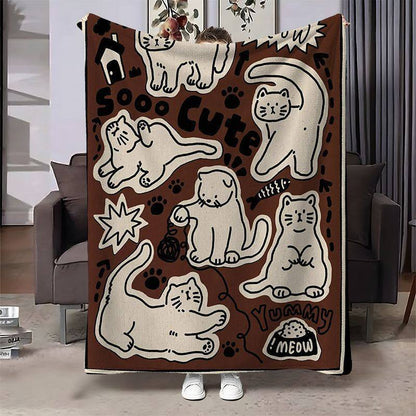 Cozy Cat-Themed Throw Blanket