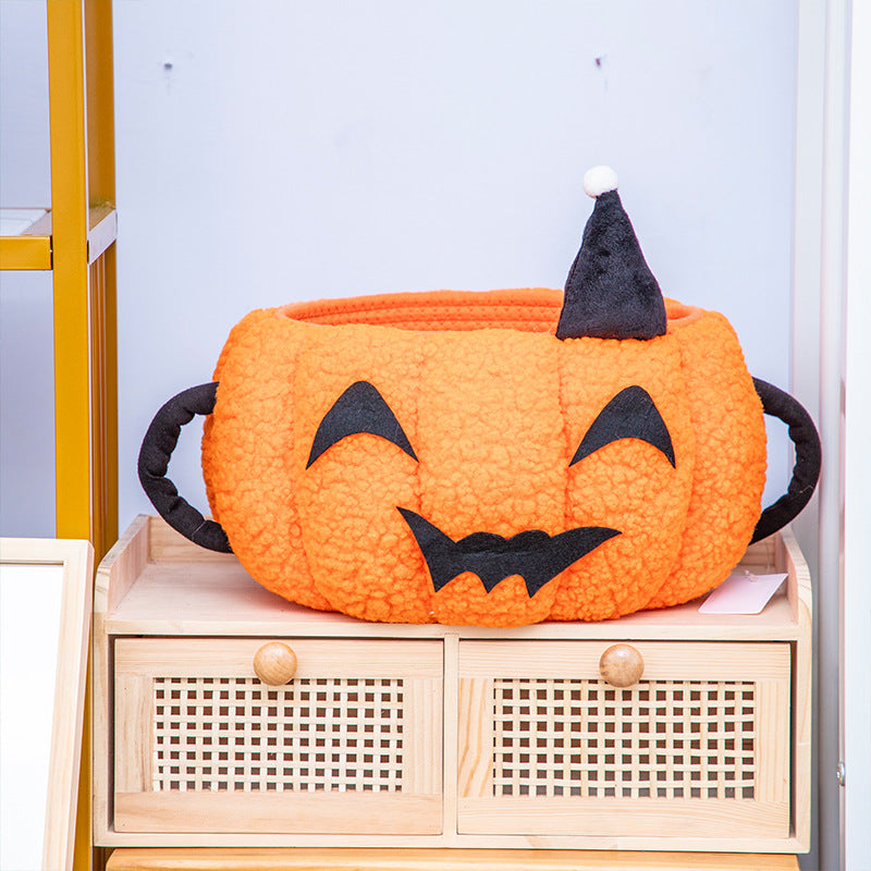 Playful Decorative Storage Basket In Pumpkin Design Acalora