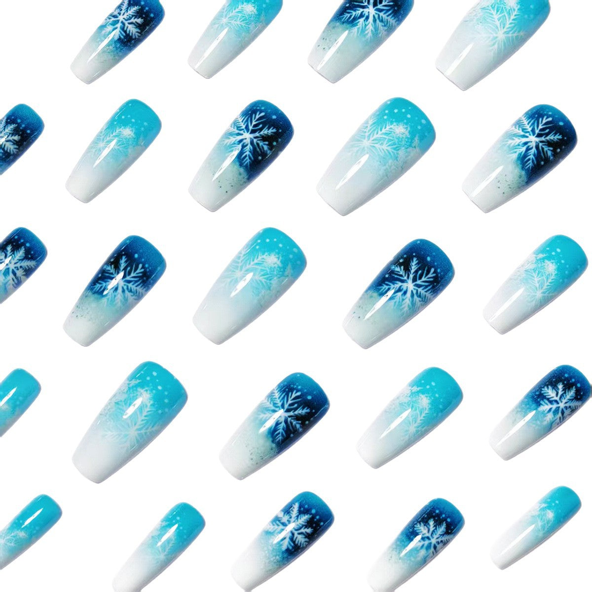 Winter Themed Ombre Nail Art Acalora