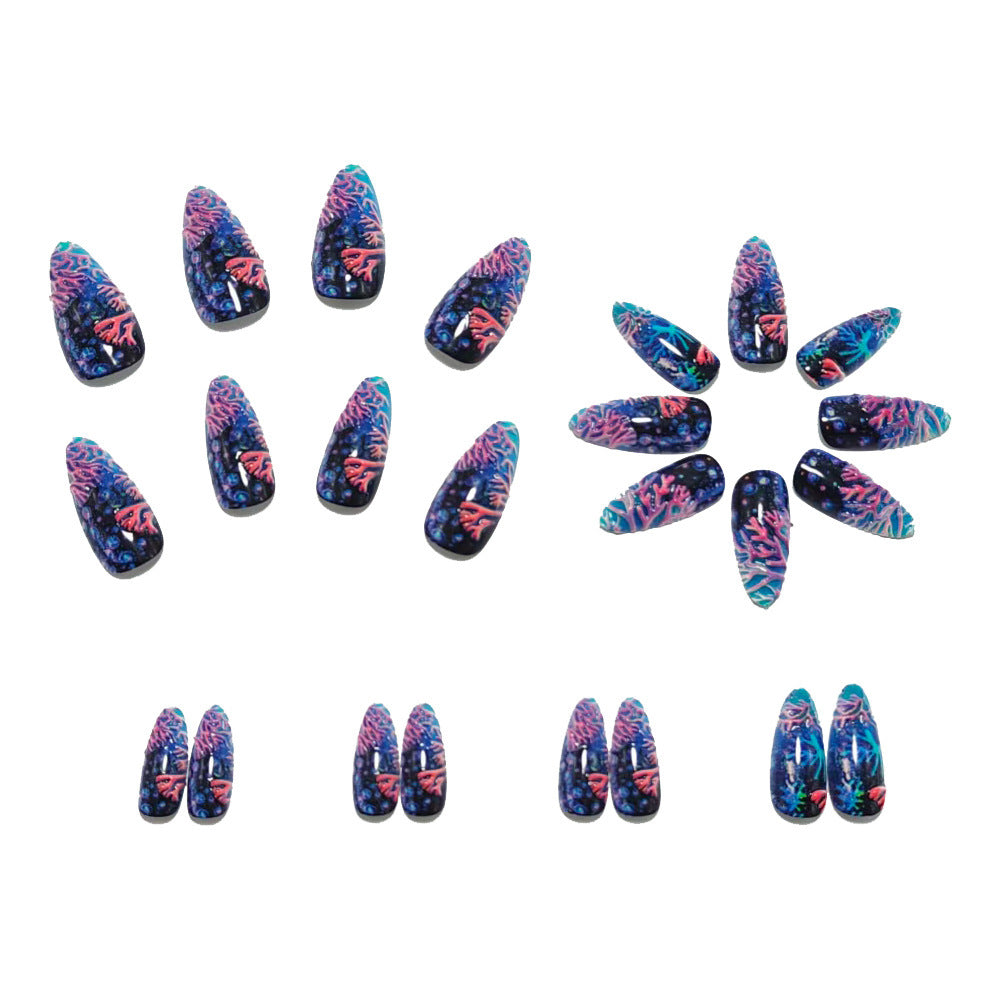 Artifical nails with sea coral design Acalora