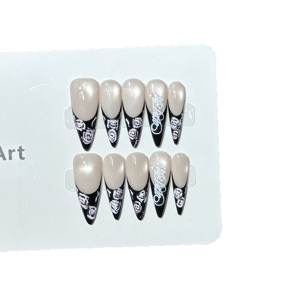 Floral and Glossy Press-On Nail Set Acalora