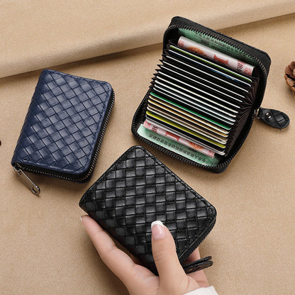 Compact Woven Zippered Card Holder Acalora