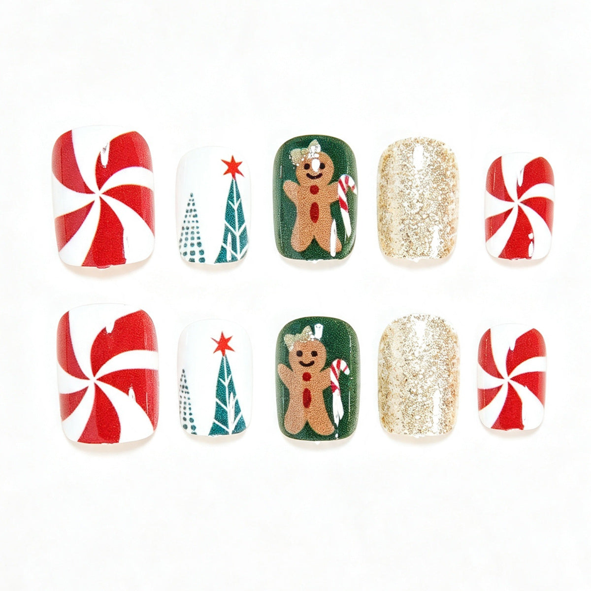 Decorative Holiday-Themed Press-On Nails Acalora