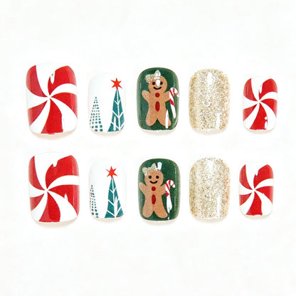 Decorative Holiday-Themed Press-On Nails Acalora