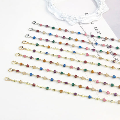 Heart-Shaped Beaded Anklet Acalora