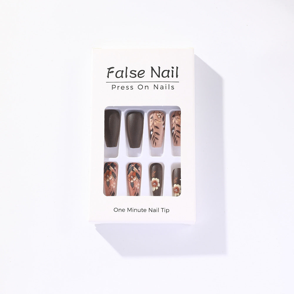 Fake Nail Set with Elegant Floral Designs Acalora
