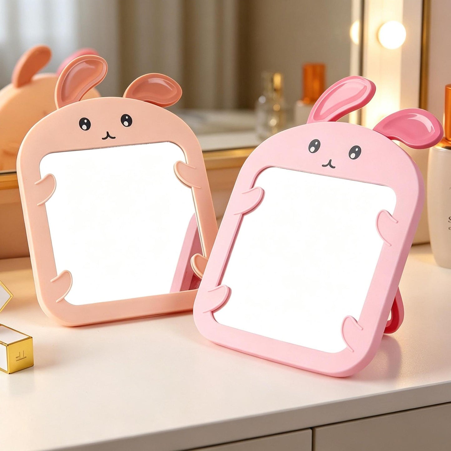 Cute Bunny-Themed Handheld Mirror