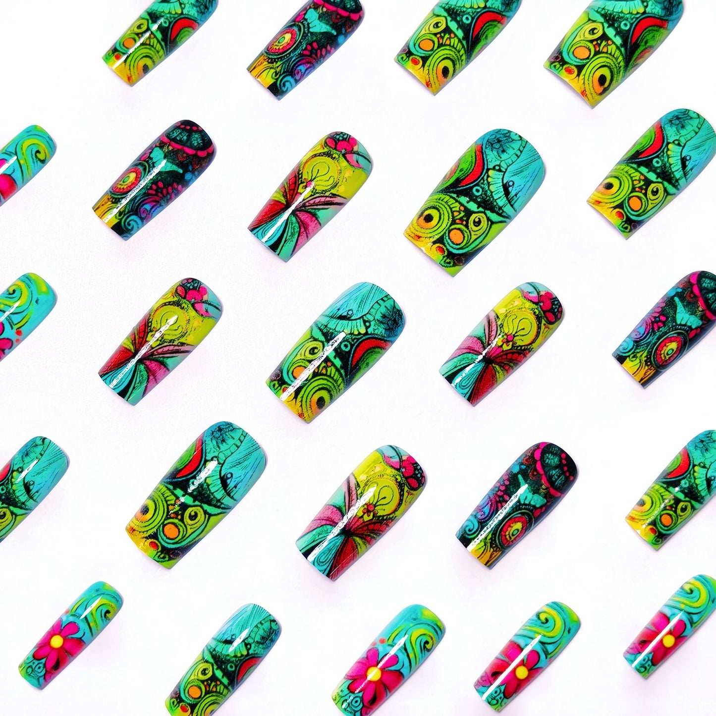3D Artistic Floral Nail Art Acalora