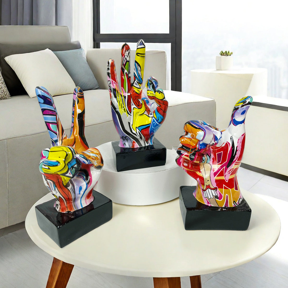 Stylish hand sculptures with colorful design Acalora