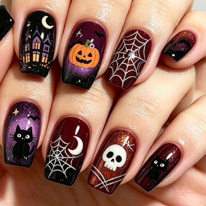 Halloween-Themed Press-On Nail Art Acalora