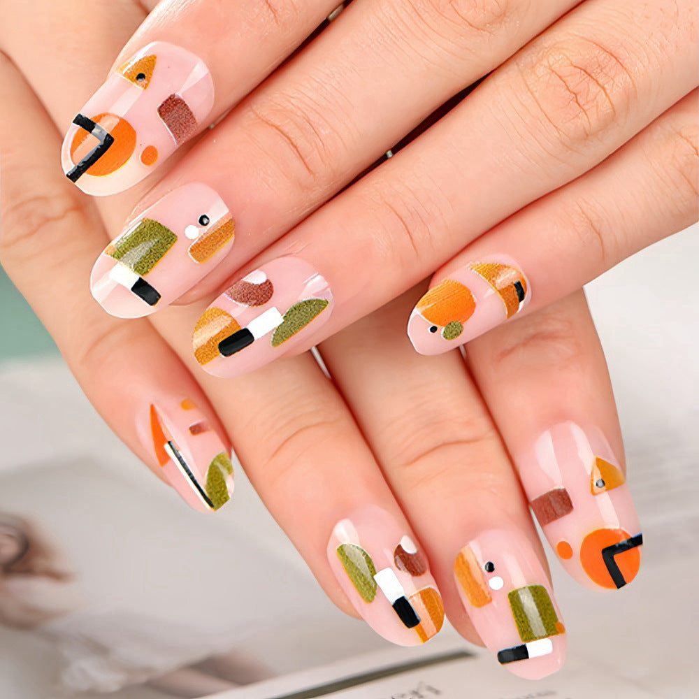 Artificial nails with geometric design Acalora