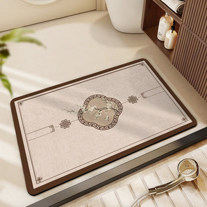 Artistic Floral Bath Mat Acalora