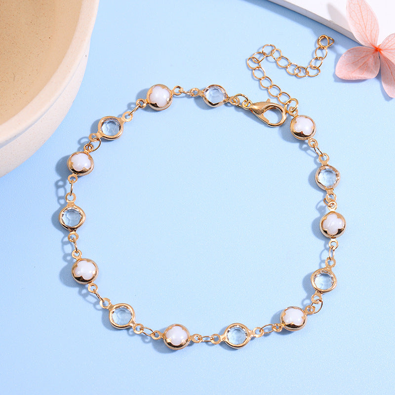Decorative Gemstone Anklet Acalora