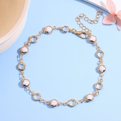 Decorative Gemstone Anklet Acalora