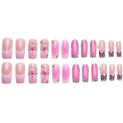 Nail art set with floral and glamorous accents Acalora