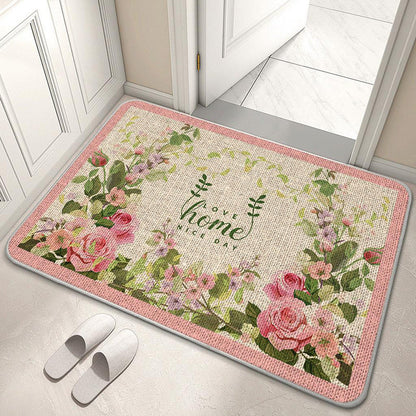 Decorative Floral Welcome Mat