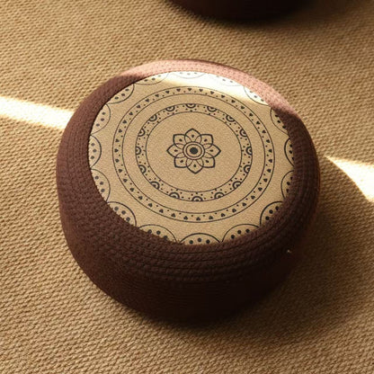 Decorative seating pouf with stylish floral design Acalora