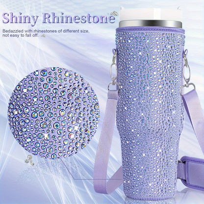 Ladies trendy and sparkling drinking bottle with shoulder bag Bowlift
