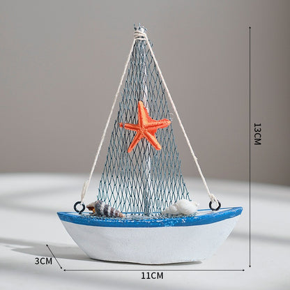 Maritime Sailboat Sculpture Accent