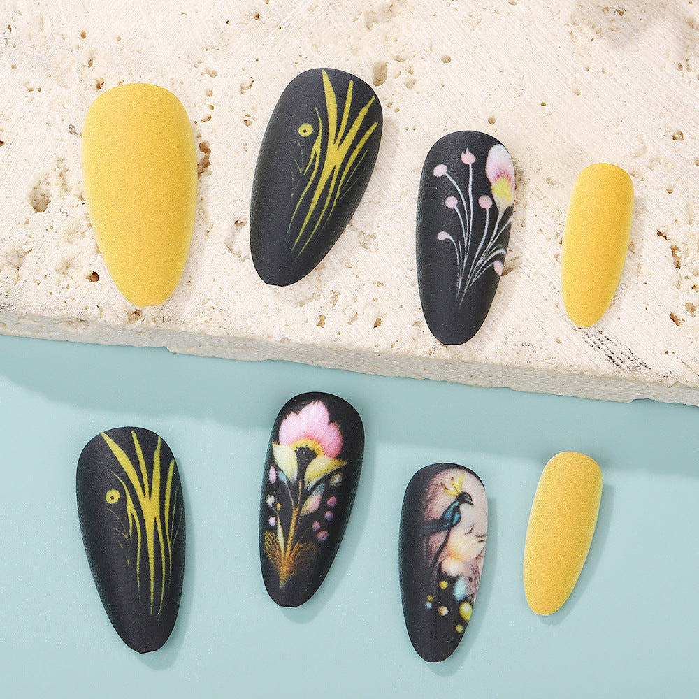 Artificial nails with floral patterns and accessories Acalora