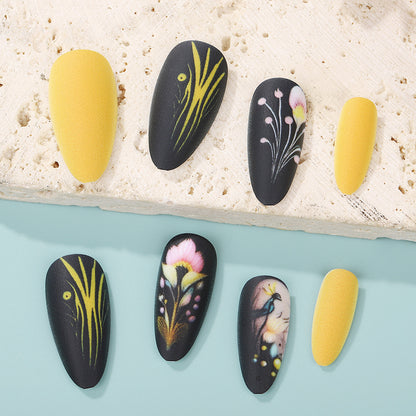 Artificial nails with floral patterns and accessories Acalora