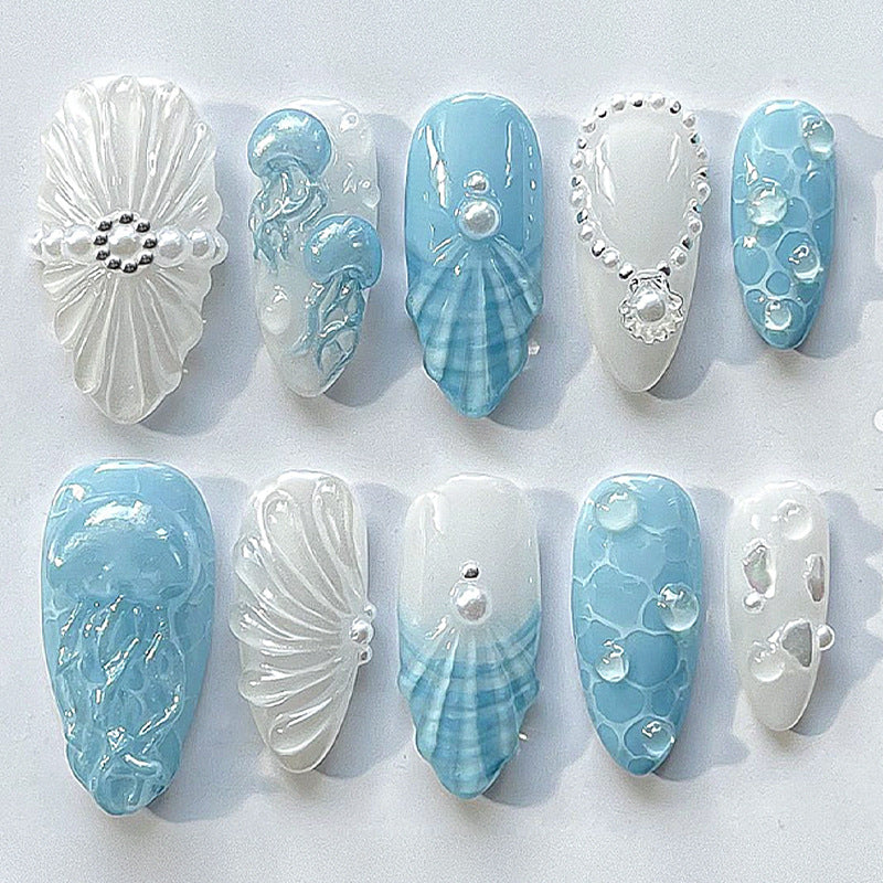 Artistic Nail Art Set with Gemstone Accents Acalora