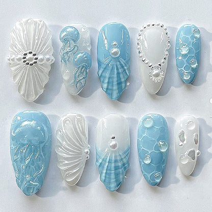 Artistic Nail Art Set with Gemstone Accents Acalora