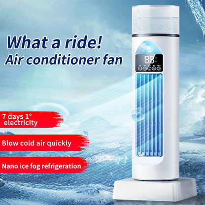 Cooling oscillating tower humidifying fan with LED display and remote Bowlift