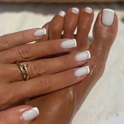 Premium Gel Press-On Nail Set with Elegant French Tip Design Acalora